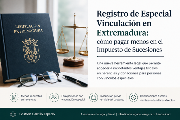 Registro de Especial Vinculación en Extremadura: cómo beneficiarse en Sucesiones y Donaciones